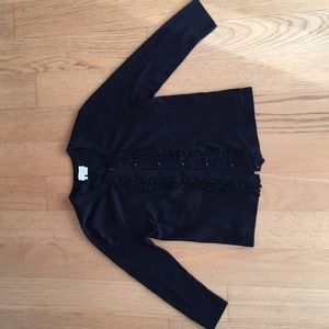 Kate spade black cardigan with ruffles sweater M
